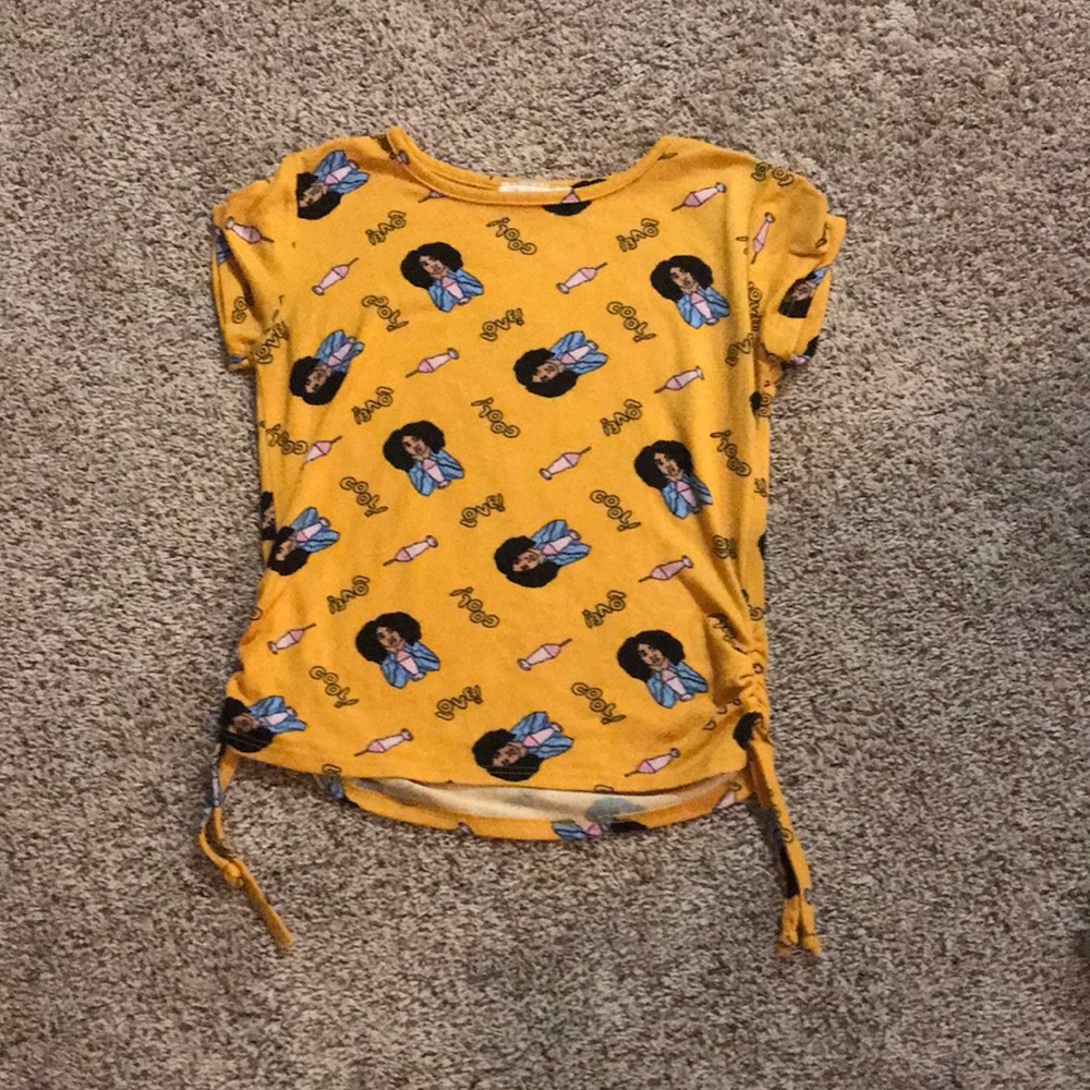 yellow glitter girl t-shirt